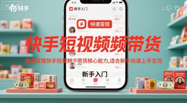 快手短视频带货,快速掌握快手短视频带货核心能力,适合新手快速上手变现-云科数创