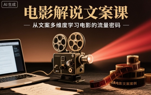 电影解说文案课,从文案多维度学习电影的流量密码-云科数创