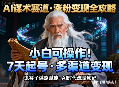 AI谋术赛道,涨粉快速,变现方式多样,小白可操作-云科数创