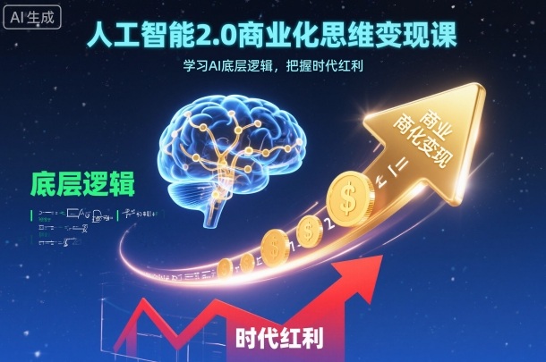 人工智能2.0商业化思维变现课,学习AI底层逻辑,把握时代红利-云科数创
