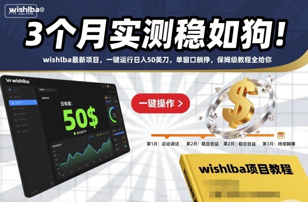 3个月实测稳如狗！wishlba最新项目，一键运行日入50美刀，单窗口躺挣，保姆级教程全给你【揭秘】-云科数创