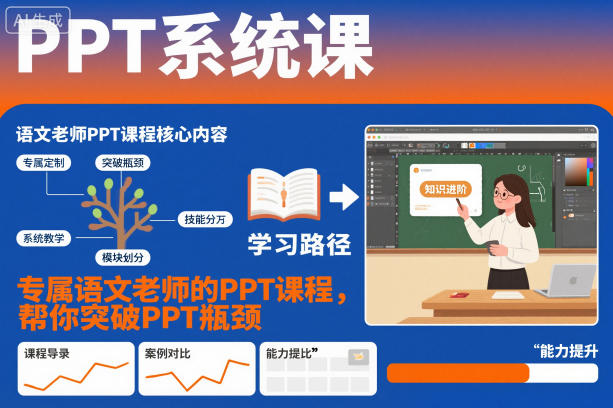 PPT系统课，专属语文老师的PPT课程，帮你突破PPT瓶颈-云科数创