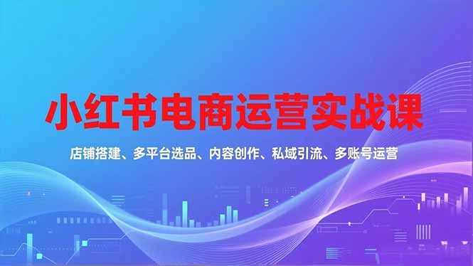 小红书电商运营实战课，店铺搭建、多平台选品、内容创作、私域引流、多账号运营等玩法-云科数创