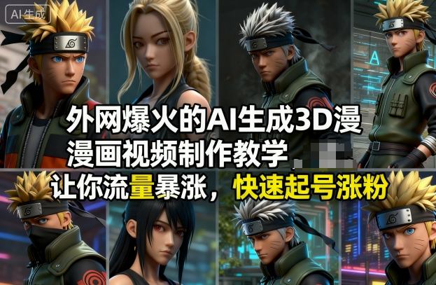 外网爆火的AI生成3D漫画视频制作教学,让你流量暴涨,快速起号涨粉!-云科数创