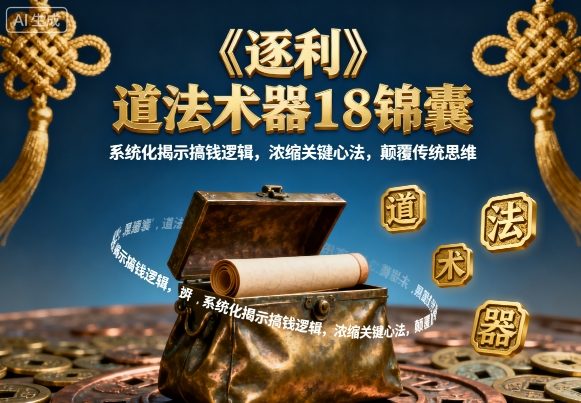 《逐利》道法术器18锦囊，系统化揭示搞钱逻辑，浓缩关键心法，颠覆传统思维(更新)-云科数创