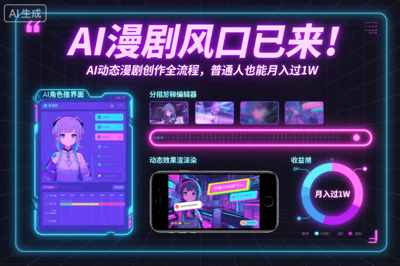 AI漫剧风口已来！AI动态漫剧创作全流程，普通人也能月入过1W-云科数创