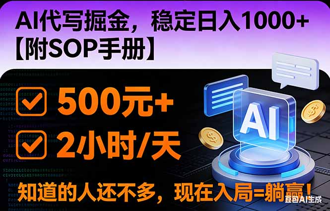 2026风口项目,AI代写掘金，稳定日入1000+，掌握核心技能【附SOP手册】-云科数创