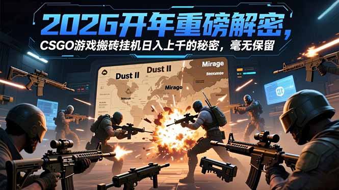 2026开年重磅解密，CSGO游戏搬砖挂机日入上千的秘密，毫无保留-云科数创