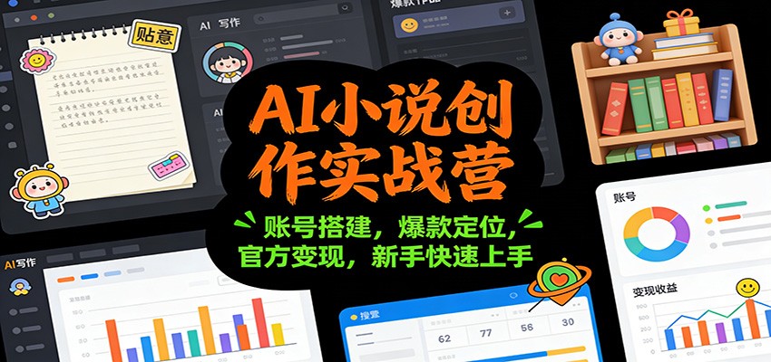AI小说创作实战营：账号搭建，爆款定位，官方变现，新手快速上手-云科数创