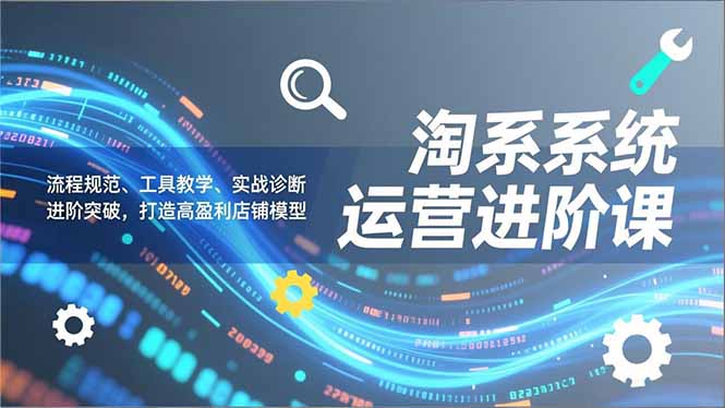 淘系系统运营进阶课2.0,流程规范、工具教学、实战诊断,进阶突破,打造高盈利店铺模型-云科数创
