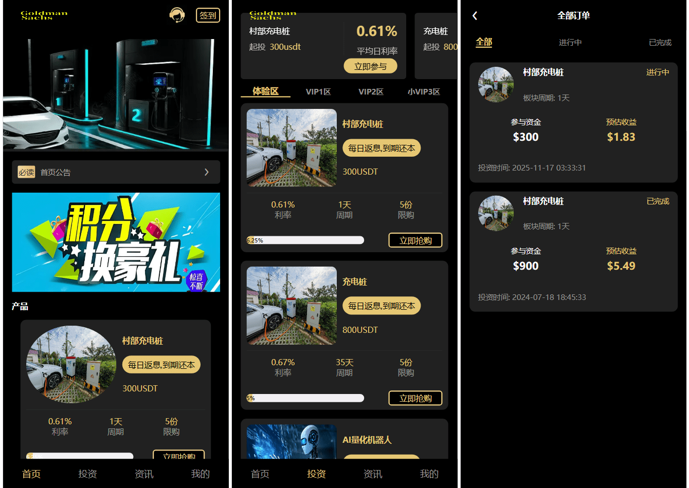 Fidelity充电桩投资理财系统源码-前端uniapp纯源码+后端PHP-云科数创