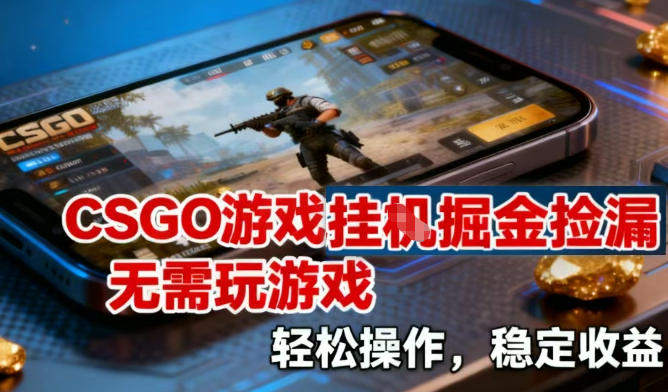 CSGO游戏挂G掘金捡漏，不需要玩游戏，操作简单，收益稳定【揭秘】-云科数创