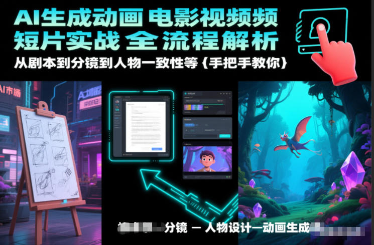 AI生成动画电影视频短片实战全流程解析，从剧本到分镜到人物一致性等手把手教你