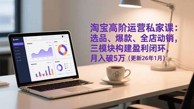 淘宝高阶运营私家课：选品、爆款、全店动销，三模块构建盈利闭环，月入破5万(更新26年1月-云科数创