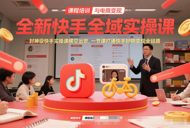 全新快手全域实操课，封神级快手实操课横空出世，一节课打通快手好物变现全链路-云科数创