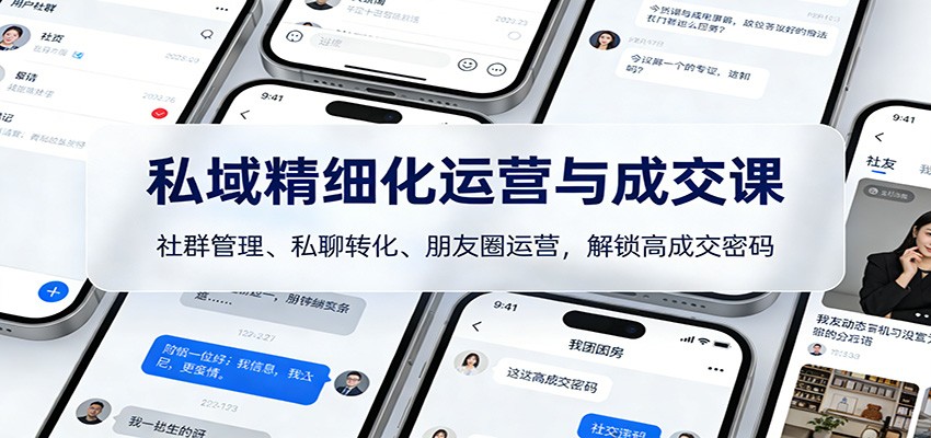 私域精细化运营与成交课：社群管理、私聊转化、朋友圈运营，解锁高成交密码-云科数创