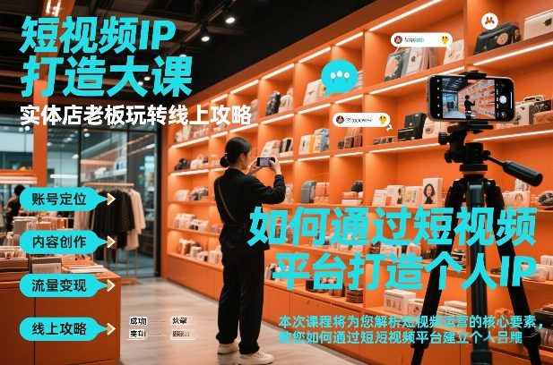 短视频ip打造大课，实体店老板玩转线上攻略-云科数创
