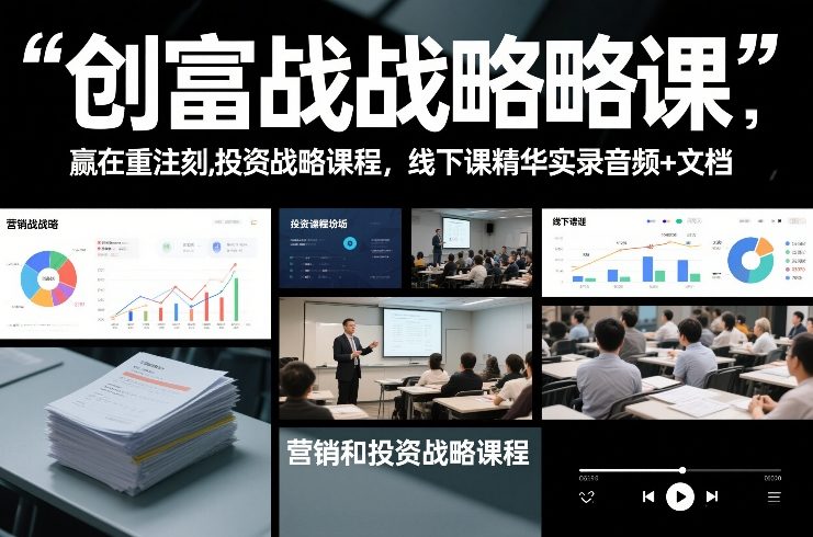 创富战略课，赢在重注时刻，营销和投资战略课程，线下课精华实录音频+文档-云科数创