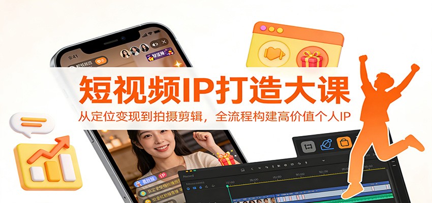 短视频IP打造大课：从定位变现到拍摄剪辑，全流程构建高价值个人IP-云科数创