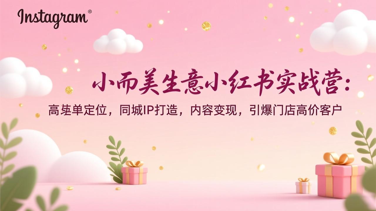 小而美生意小红书实战营：高客单定位，同城IP打造，内容变现，引爆门店高价客户-云科数创