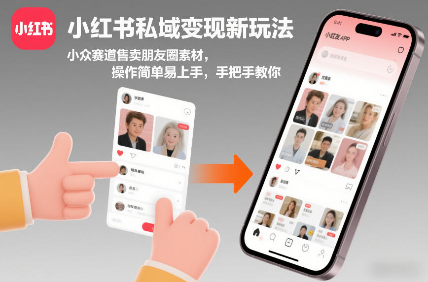 小红书私域变现新玩法，小众赛道售卖朋友圈素材，操作简单易上手，手把手教你-云科数创