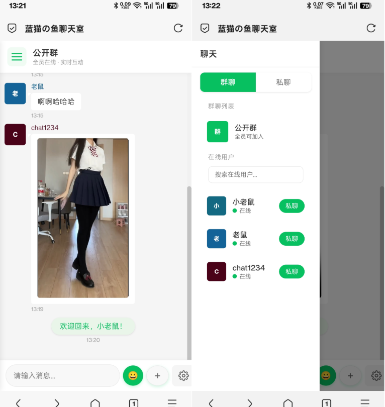 PHP实时消息聊天室源码 聊天APP源码 H5网页聊天室 PHP+WebSocket-云科数创