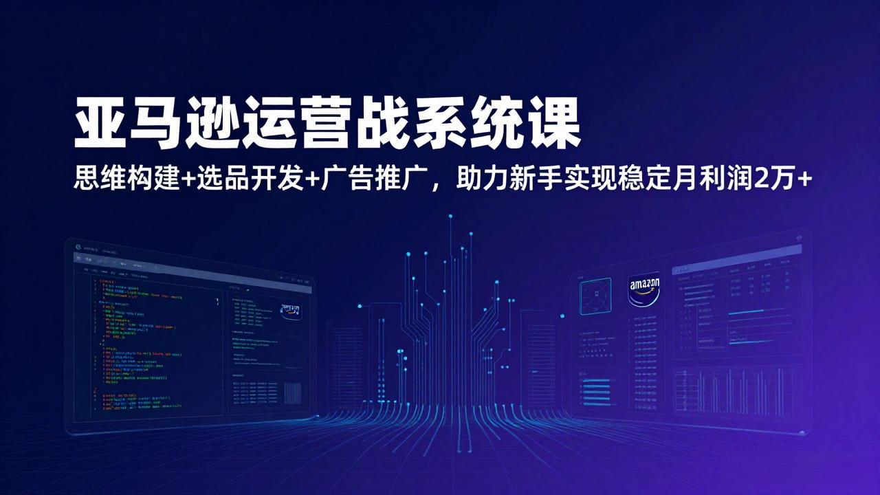 亚马逊运营实战系统课，思维构建+选品开发+广告推广，助力新手实现稳定月利润2万+(更新-云科数创