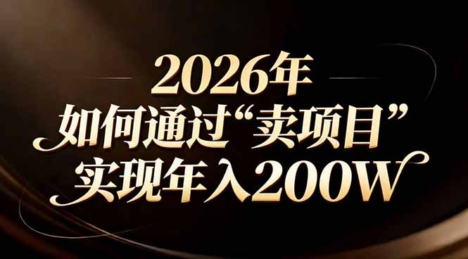 站在2026年的十字路口：一个普通人如何通过卖项目实现年入200万-云科数创