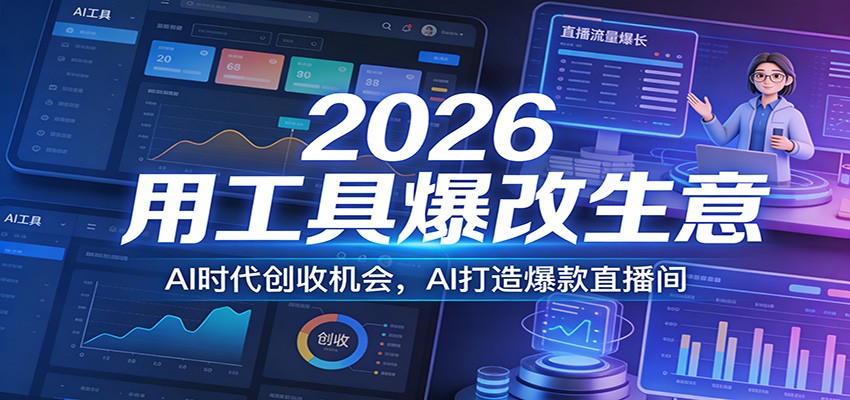 2026用工具爆改生意，AI时代创收机会，AI打造爆款直播间-云科数创
