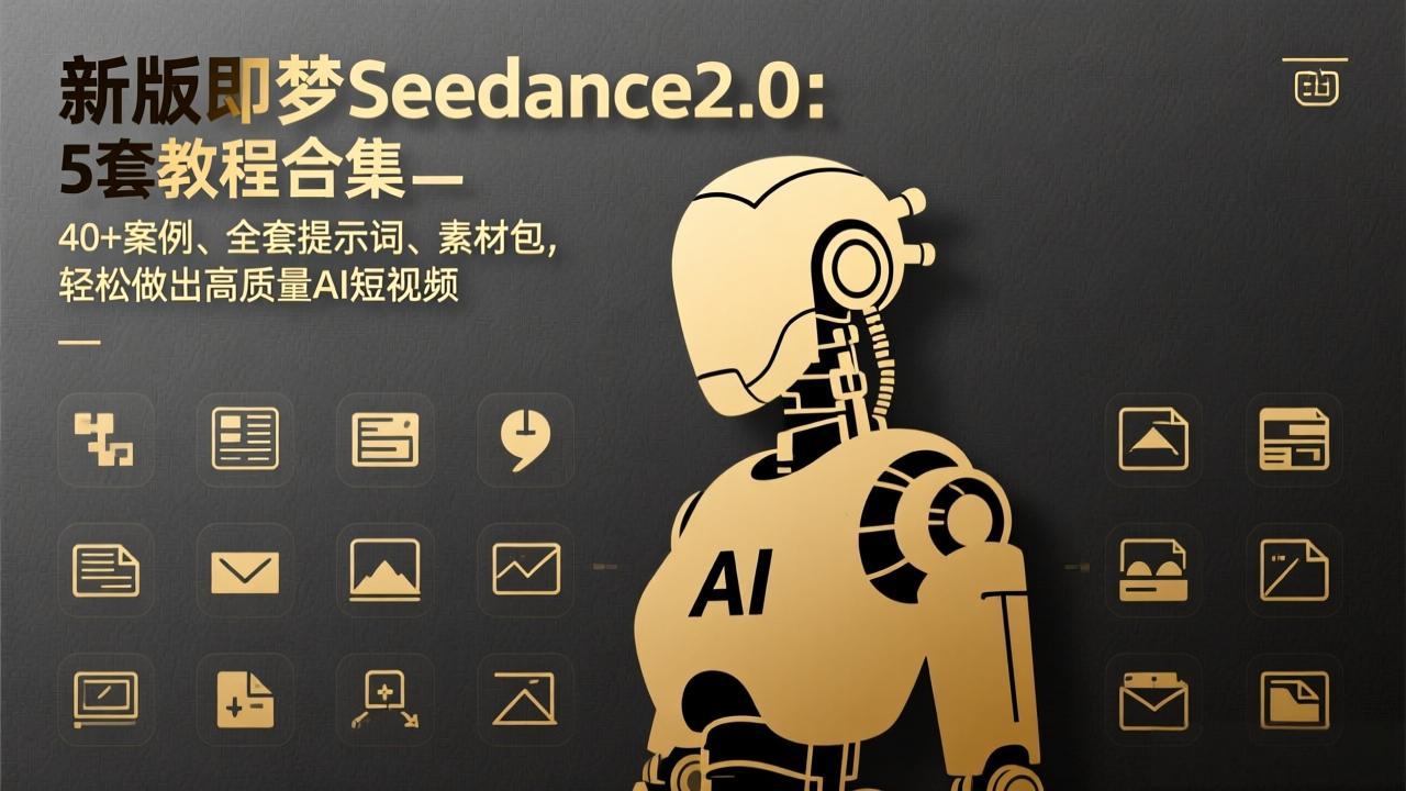 新版即梦Seedance2.0:5套教程合集,40+案例、全套提示词、素材包,轻松做出高质量AI短视频-云科数创