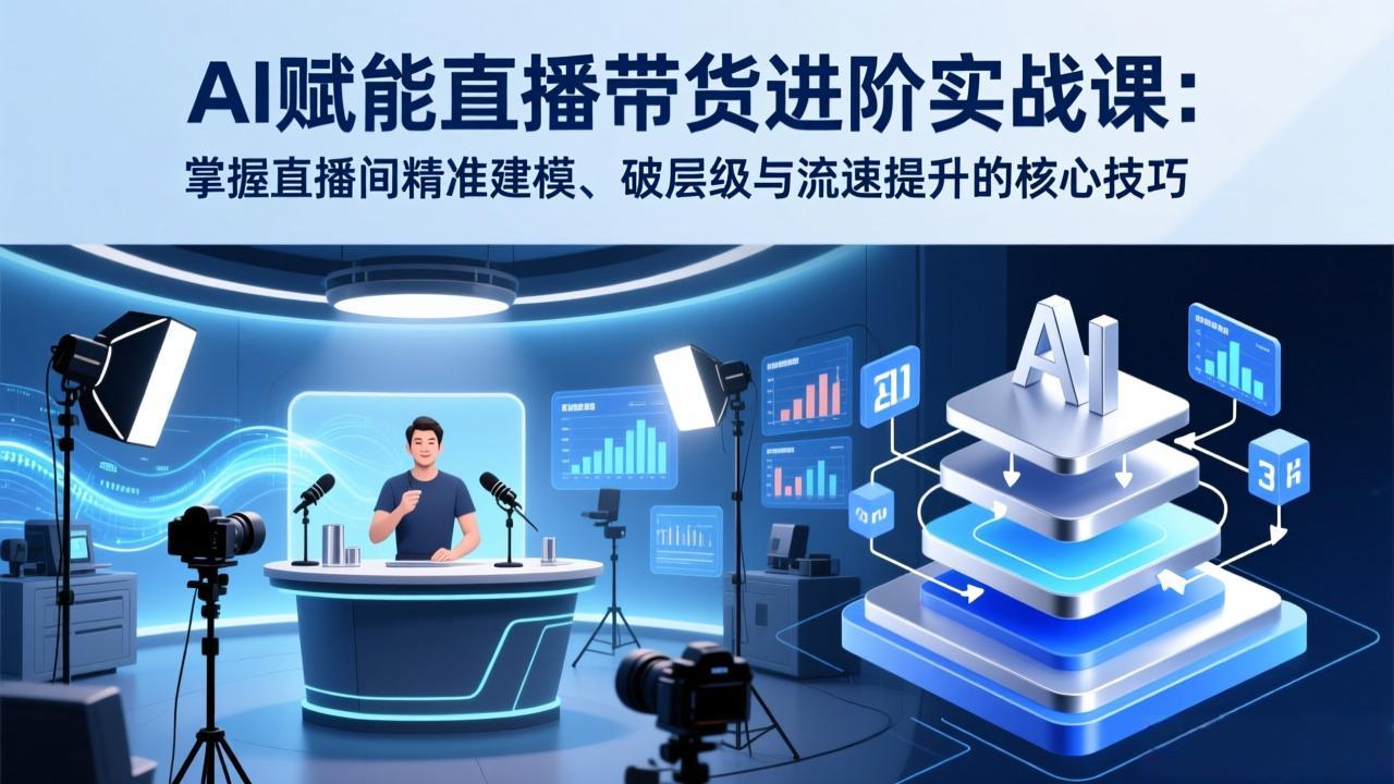 AI赋能直播带货进阶实战课：掌握直播间精准建模、破层级与流速提升的核心技巧-云科数创