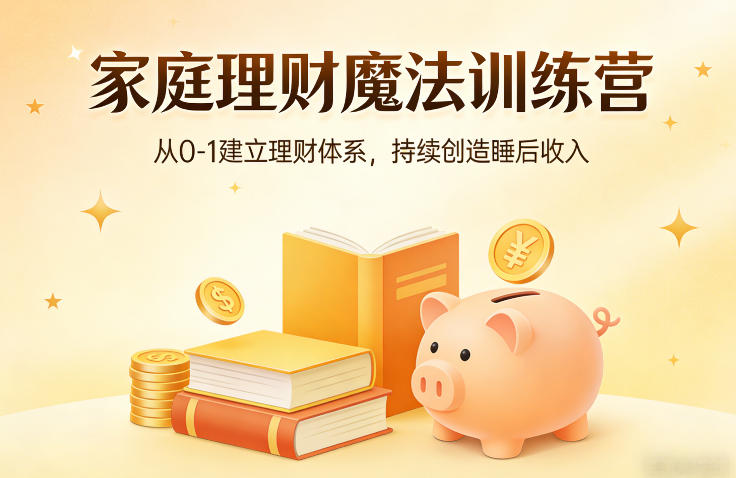 家庭理财魔法训练营，从0-1建立理财体系，持续创造睡后收入-云科数创