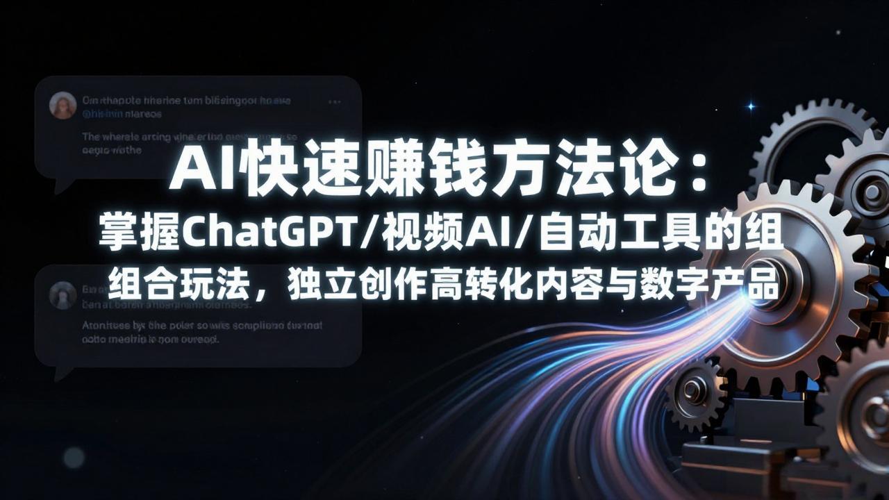 AI快速赚钱方法论：掌握ChatGPT/视频AI/自动化工具的组合玩法，独立创作高转化内容与数字产品-云科数创