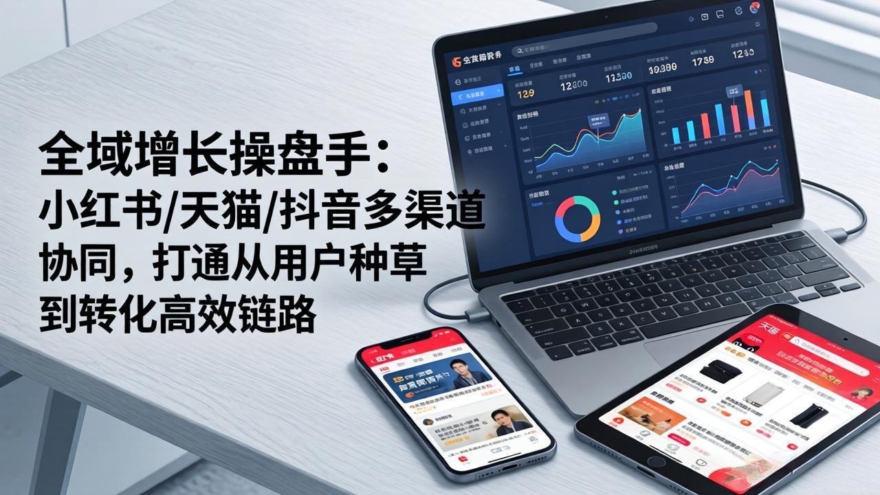 全域增长操盘手：小红书/天猫/抖音多渠道协同，打通从用户种草到转化高效链路-云科数创