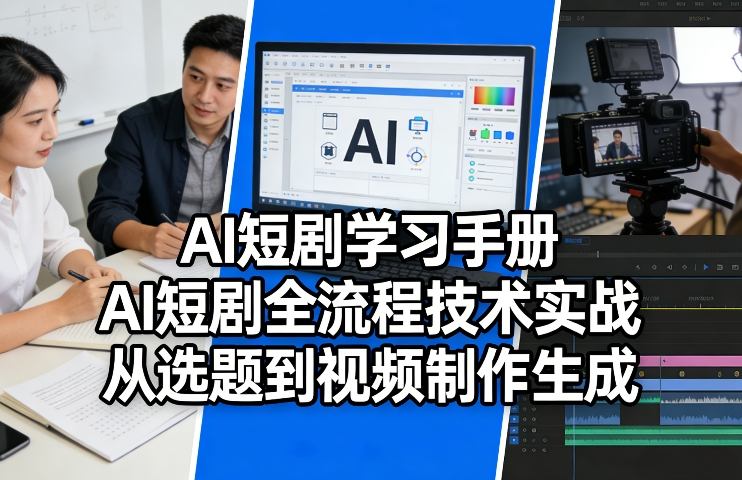 AI短剧学习手册，AI短剧全流程技术实战，从选题到视频制作生成-云科数创