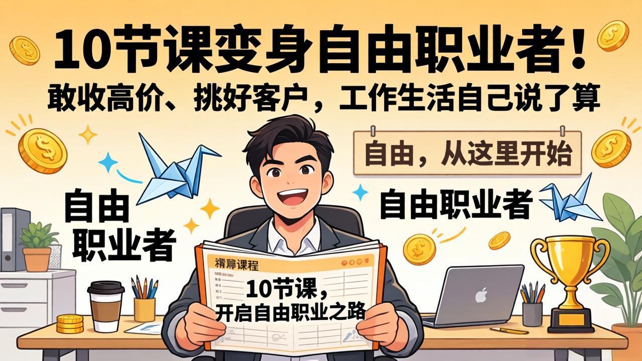 10 节课变身自由职业者！敢收高价、挑好客户，工作生活自己说了算-云科数创