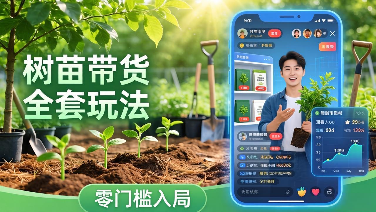 视频号AI树苗带货全套玩法：零门槛入局，掌握豆包、千问等AI工具制作树苗视频的全套流程-云科数创