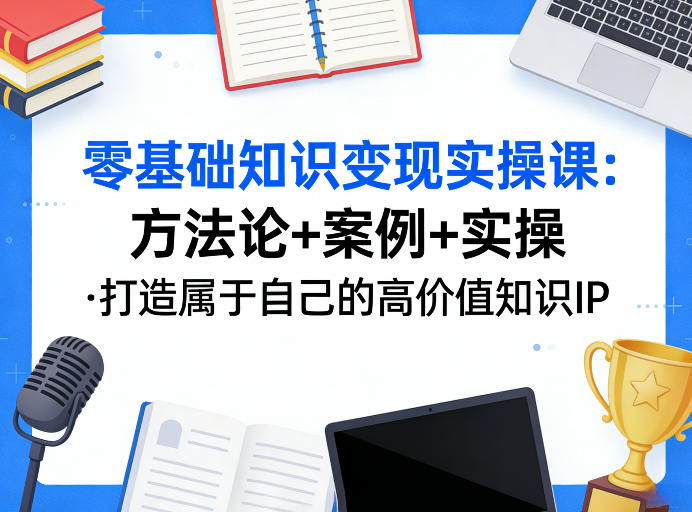 零基础知识变现实操课，方法论+案例+实操，打造属于自己的高价值知识IP-云科数创
