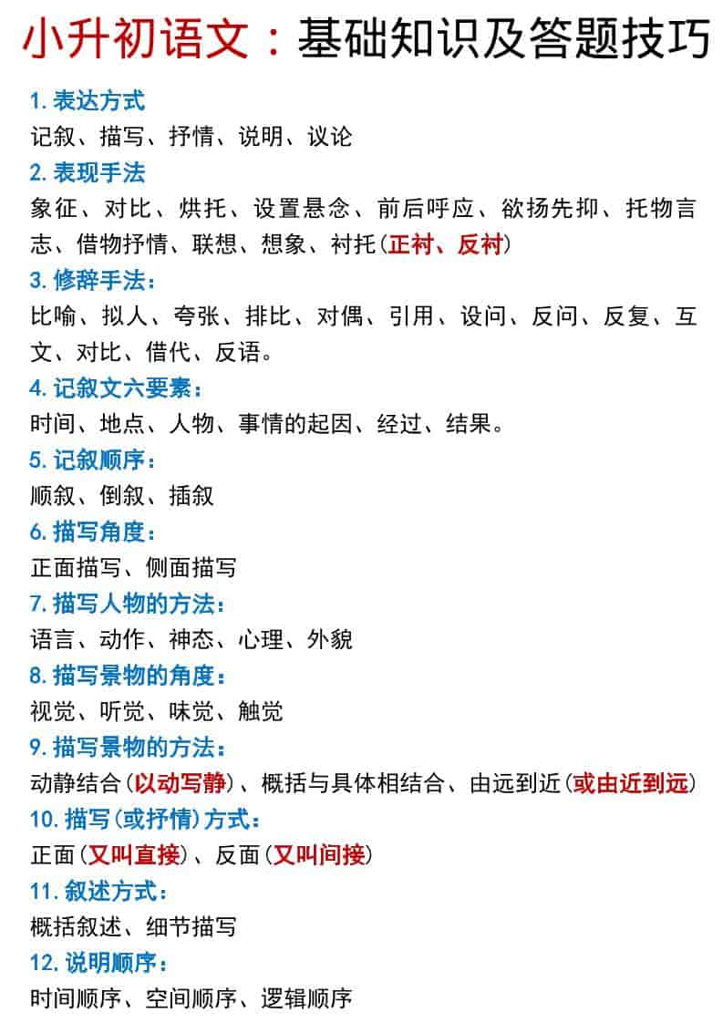 六年级下语文小升初基础知识及答题技巧pdf-云科数创