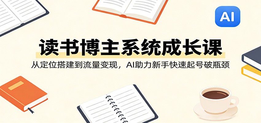 读书博主系统成长课：从定位搭建到流量变现，AI助力新手快速起号破瓶颈-云科数创