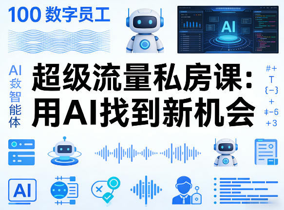你的AI数字员工100个智能体，超级流量私房课，用AI找到新机会-云科数创
