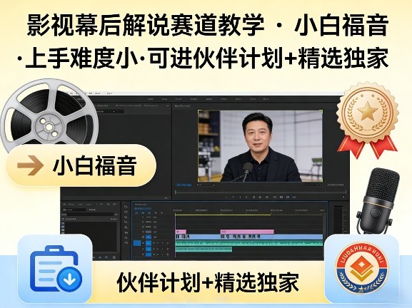 某大佬的影视幕后解说赛道教学，小白福音，上手难度小，可进伙伴计划+精选独家-云科数创