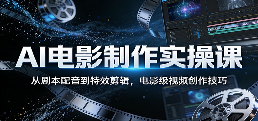 AI电影制作实操课：从剧本配音到特效剪辑，电影级视频创作技巧-云科数创