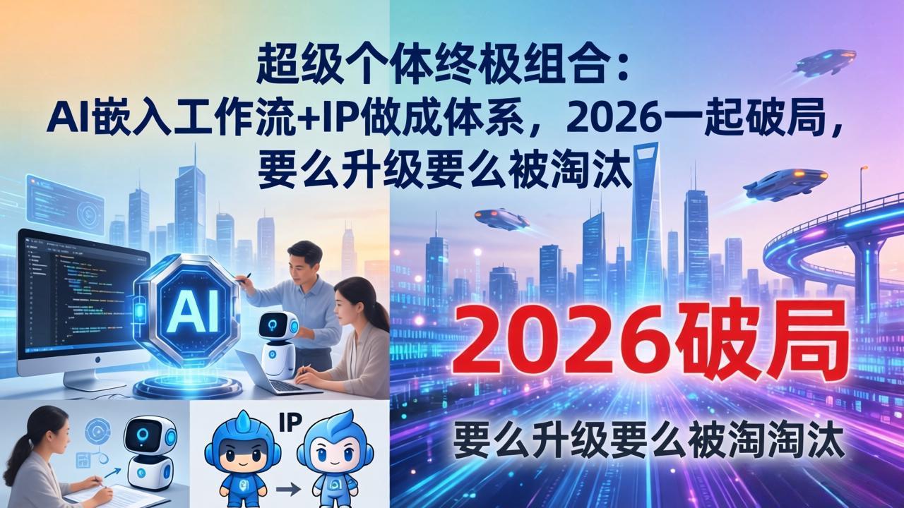 超级个体终极组合：AI嵌入工作流+IP做成体系，2026一起破局，要么升级要么被淘汰-云科数创