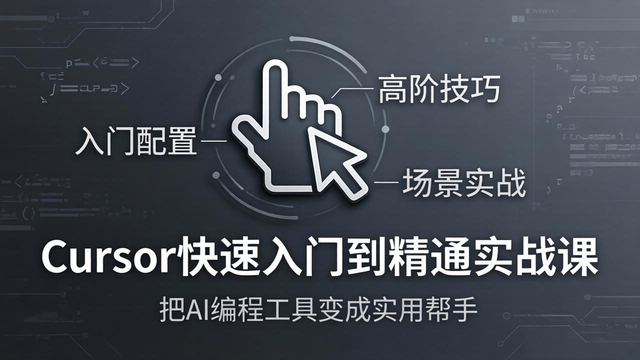 Cursor快速入门到精通实战课：入门配置+高阶技巧+场景实战，把AI编程工具变成实用帮手-云科数创