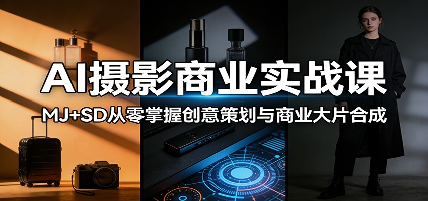AI摄影商业实战课：MJ+SD从零掌握创意策划与商业大片合成-云科数创