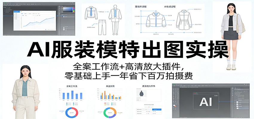 AI服装模特出图实操:全案工作流+ 高清放大插件,零基础上手一年省下百万拍摄费-云科数创