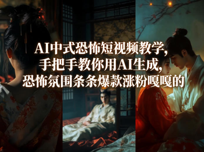 AI中式恐怖短视频教学,手把手教你用AI生成,恐怖氛围条条爆款涨粉嘎嘎的-云科数创
