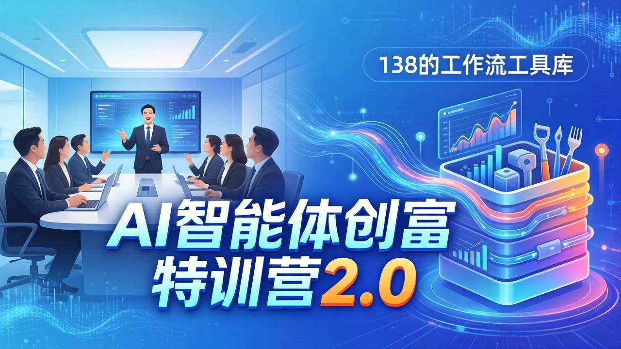 AI智能体创富训练营2.0：3天闭门直播+视频课+工具库，从0到1搭建智能体附138个工作流-云科数创
