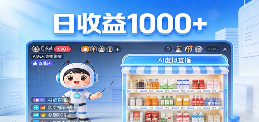 不用露脸不用说话，24小时自动卖货赚钱，全天自动直播，收益看得见-云科数创